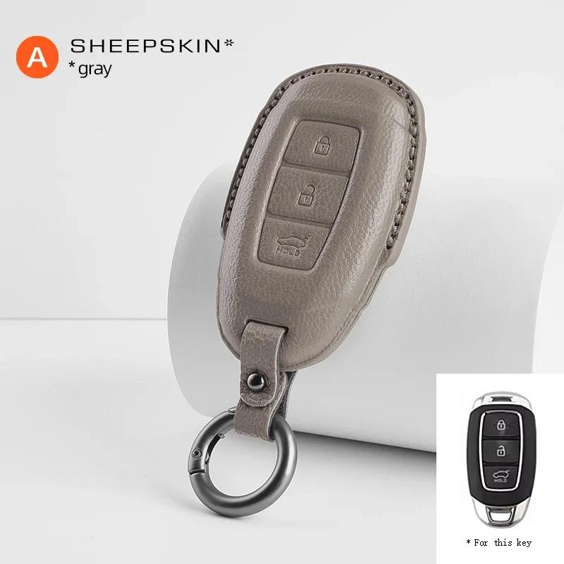 Sheepskin High-quality Car Key Case Cover Holder Key Shell Buckle For Hyundai Sonata Lafesta Elantra Santafe Mistra Ix25 Ix35