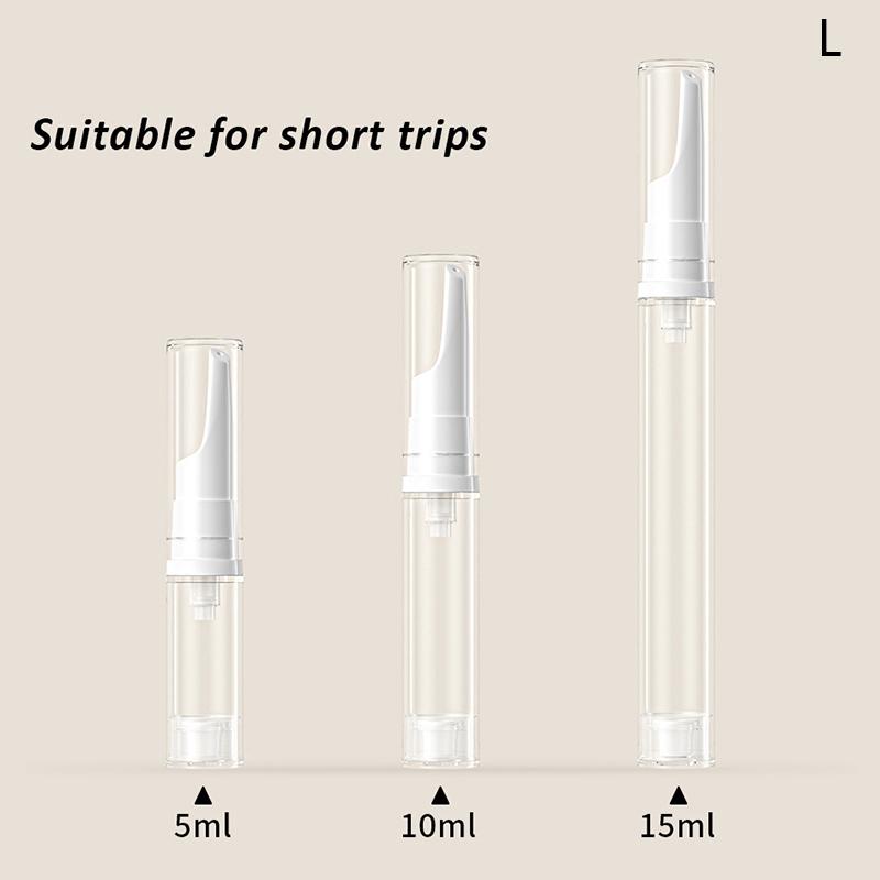 5/10/15Ml Clear Airless Vacuum Pump Bottle Cosmetic Eye Cream Travel Size Dispenser Refillable Containers Shampoo Toiletries