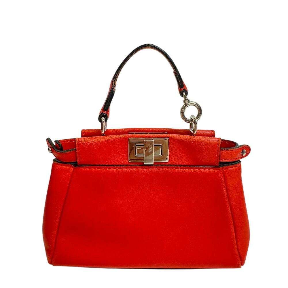 

FENDI 2WAYShoulder leather Micro peek-a-boo Handbag Red leather Women Used