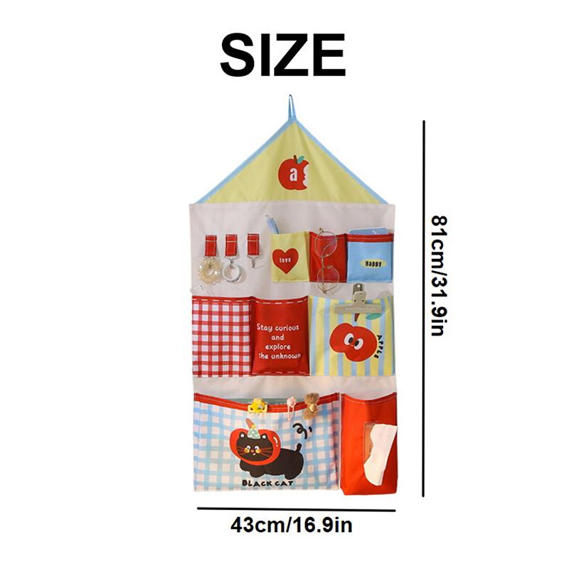 Multifunctional Storage Hanging Bag Toilet Paper Bags Wardrobe Hanging Underwear Cute Storage Bag Wall Hanging Punching Bag