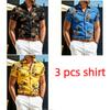 Flowers and Leaves Pattern Printing Shirt Summer Hawaiian Beach Vacation Clothing Men's Fashion Street Style Shirt Daily Men's and Women's Shirt