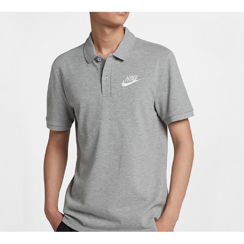 Nike Polo Shirts Men's Gray Polo Collar Moderate Straight Fit CN8765-063