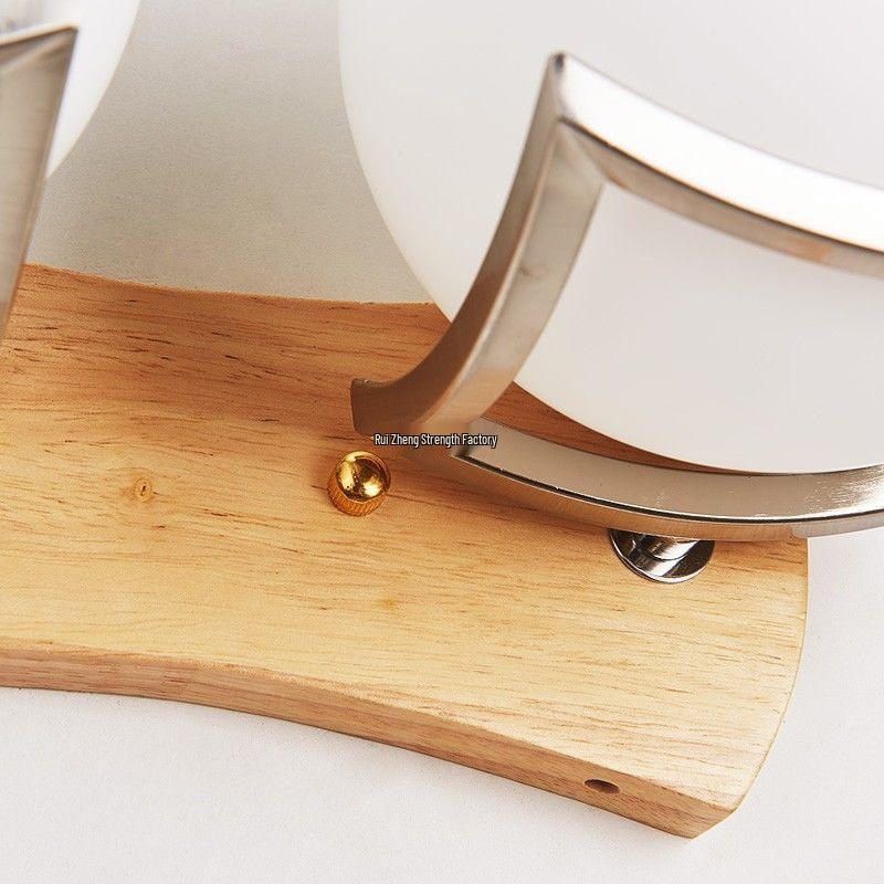 Moderne minimalistisk vegglampe i tre for soverom og gang (Kinesisk og europeisk stil)