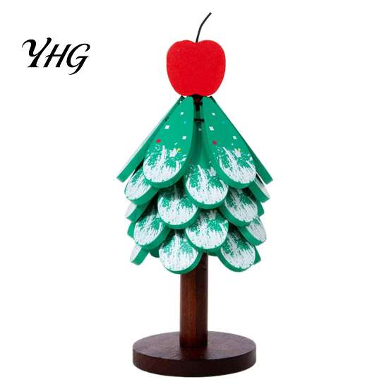 Natural Wood Heat Insulation Pad for Dishes Tree-Shaped Wooden Trivets with Storage Stand, Collapsible Resistant Decorative Tray Holiday Table