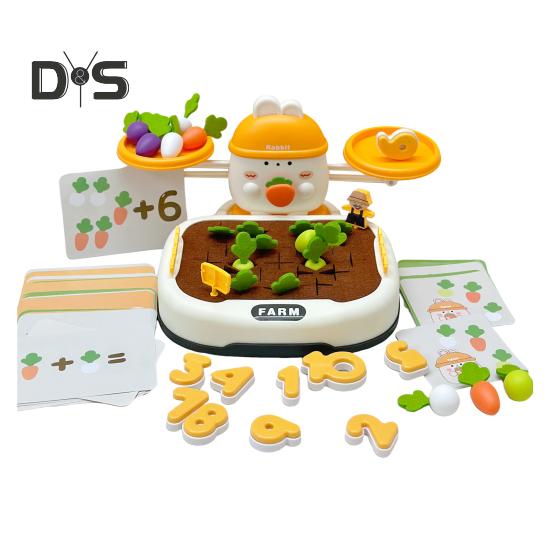 

Игрушка-балансир Кролик Игра-перетягивание редиса Мелкая моторика Малыши Мальчики Девочки Дошкольники Изучение чисел Логическое мышление Образовательный интерактивный кролик set