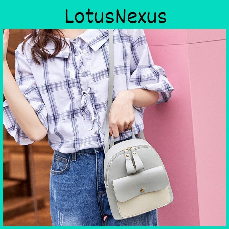 Women School Girls Bag Pu Leather Backpack Mini Rucksack Purse Handbag Travel