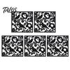 Hollow Carved Screen 5Pcs Hanging Room Divider Panel, Flower Butterfly Bird Wall Screen, Retro Square Decorative Partition Panel for Home Living