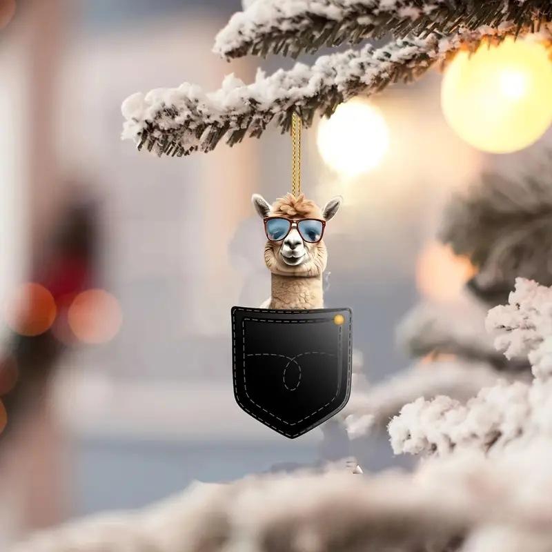 Nou breloc drăguț broască alpaca cățeluș pisoi serie acrilic pandantiv plat decorațiune oglindă retrovizoare auto cadou pandantiv pandantiv pom de Crăciun