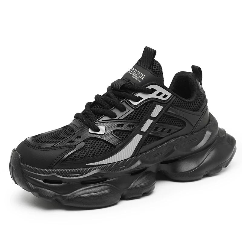 

Мужские легкие дышащие повседневные спортивные туфли летние с мягкой подошвой удобные для улицы кроссовки для бега на толстой подошве обувь для ходьбы мужские кроссовки 39 чёрный