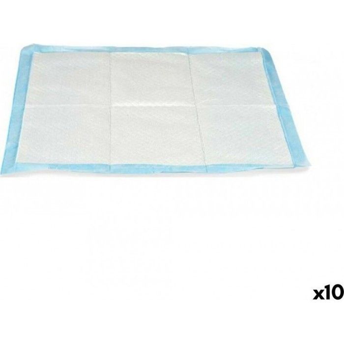 Alèse 60 X 60 Cm Bleu Blanc Papier Polyéthylène (10 Unités)