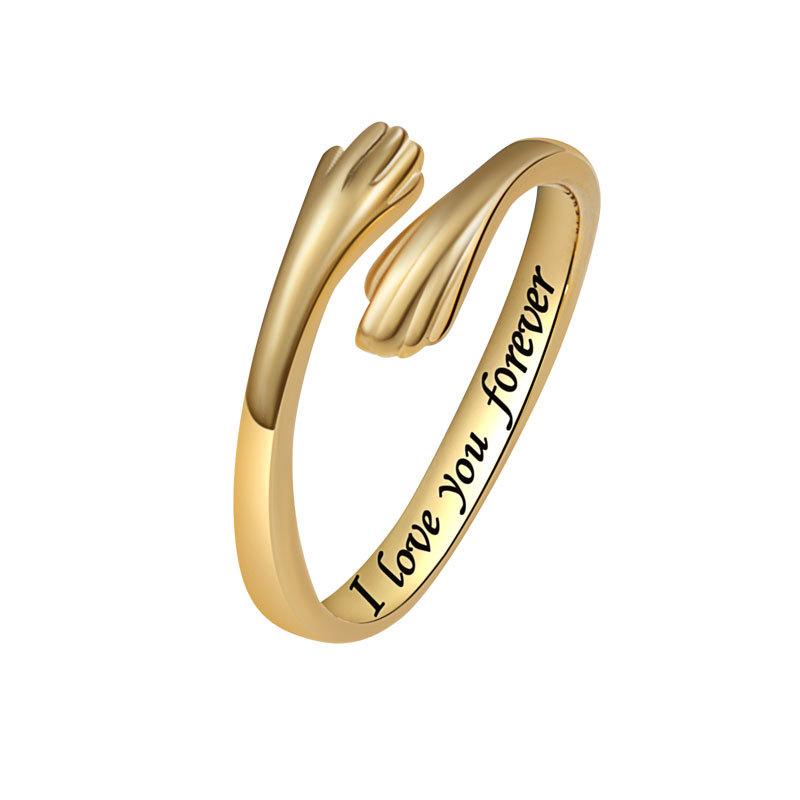 Couple Rings Love Embrace Design Adjustable Open Ring Romantic Gift For Him And Her Jewelry