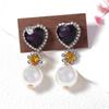ZA personalized retro fashion light luxury glass rhinestone imitation pearl women's earrings party banquet exquisite and unique style