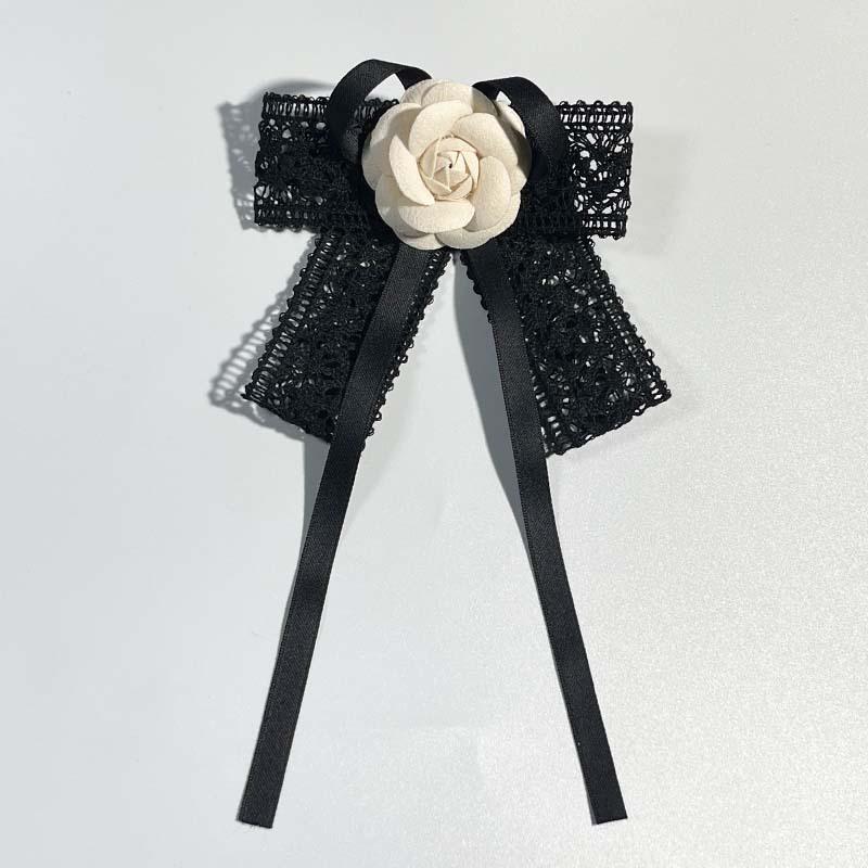 

Черный бант кружевная лента цветок брошь винтажная элегантная камелия воротник лацкан булавка траурная корсаж рубашка одежда брошь аксессуары