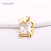Square Luxury Charms For Necklace Making Supplies Trendy Inlaid Cubic Zirconia Star Pendants DIY Fashion Jewelry Making Findings