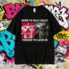 2026 Summer Born To Dilly Dally Forced To Lock In Funny Cat Meme Unisex WoUnisex Vintage Casual 100 Cotton Short Sleeve T Shirts