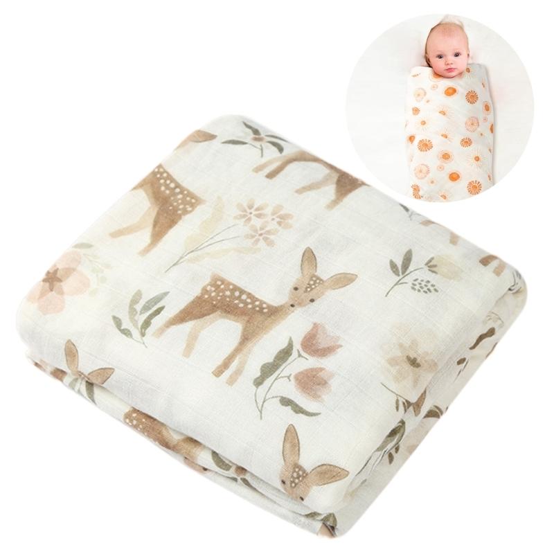 Bamboo Cotton Swaddles Blankets Cartoon Print Baby Blanket Large Size Newborn Blanket Wrap Your Baby in Comforts Style