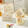 Single Cup Cute Cartoon Moon Rabbit Ceramic Cup Birthday Gift Mug Girl Water Cup Breakfast Cup Souvenir