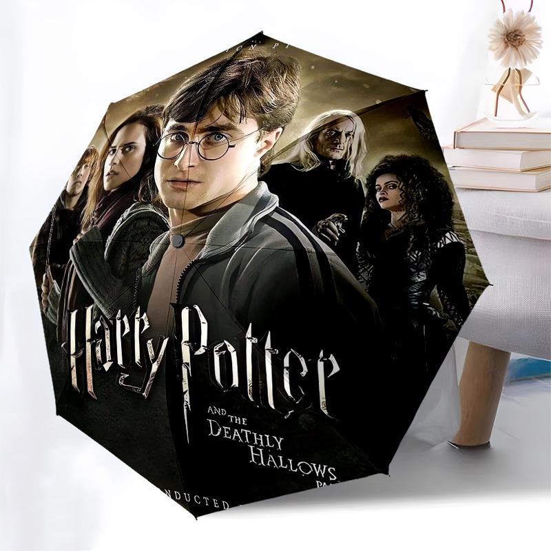 1pc Harry Potter Deathly Hallows Part 1 Umbrella with Plastic Handle,Cartoon Pattern,Suitable for All Seasons Multi-functional Umbrella370