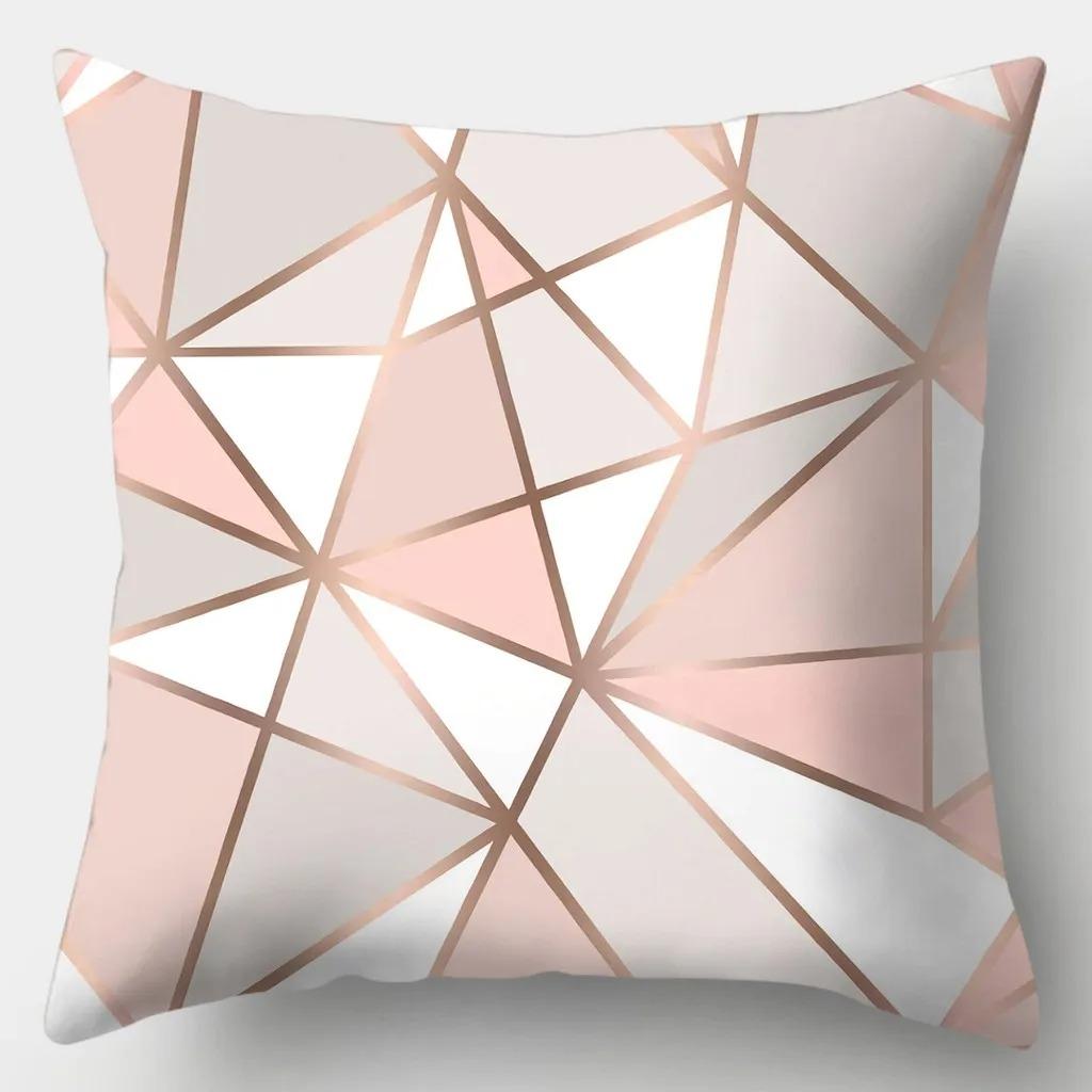 Office Living Room Home Pillowcase Pink Geometric Pillowcase Car Ornaments