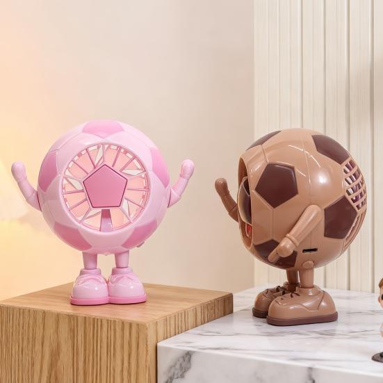 Soccer Hand Fan Football Shape Mini Handheld Fan With Led Light 1 Pc