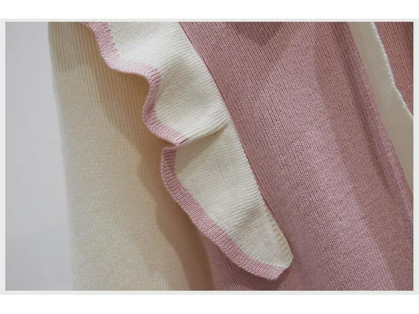 Girls' Red Knitted Pearl Sweater Dress - New Year's Winter Style