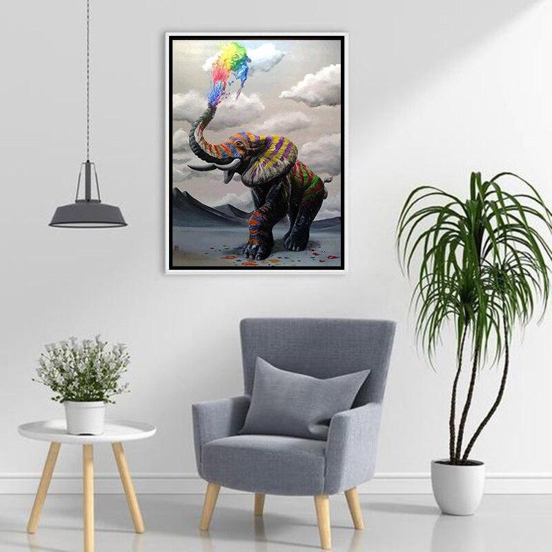DIY Elephant 5D Diamond Painting Full Round Drill Animal Diamond Embroidery Cross Stitch Kits Wall Art Home Decor Drop&amp;shiping