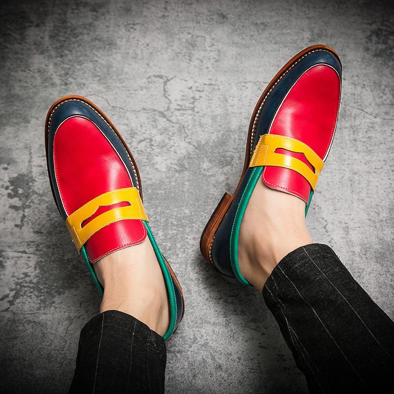 Men's Large-Size British Style Leather Loafers – Trendy Slip-On Driving Shoes for Hair Stylists.