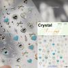 Lovely Strawberry Cherry Bowknot Lace Crystal Rhinestone Line Rococo Chic Adhesive Nail Art Sticker Manicure Decals