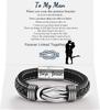 Bracelet en Cuir Nœud Infini pour Homme Anniversaire Noël Anniversaire Hommes Liés Ensemble pour Toujours Bracelet Manchette Tressé pour Fils