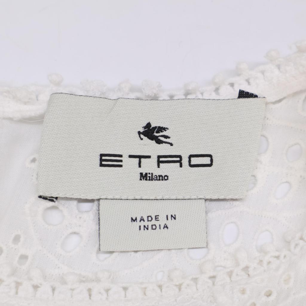 Etro White 21 Year Lace Sleeveless Dress Dress 42 whiteUsed