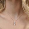EFFIE QUEEN Edelstahl 18 Karat Gold Rund geschliffener Zirkonia Anhänger Halskette Bankett Schmuck für Damen, Hochzeitsfeier Geschenk STKN08