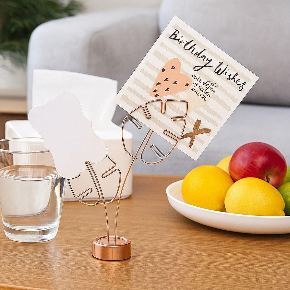 Leaf Vein Business Card Holder Metal Menu Holder Minimalism Photo Holder  Decor