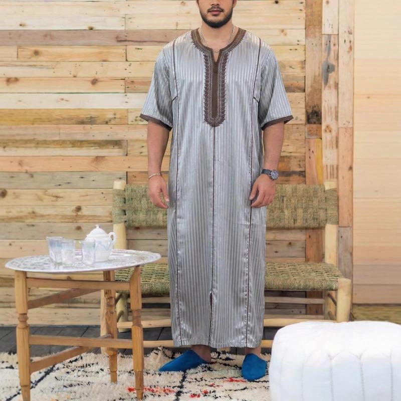 Men S Long Sleeve Embroidered Robe Style Festival Dress Shirt
