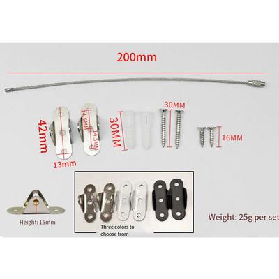 6PCS Stainless Steel Anti Tilt Fasteners for Furniture Cabinets with Metal Brackets and Steel Cables Offering Secure Anchoring