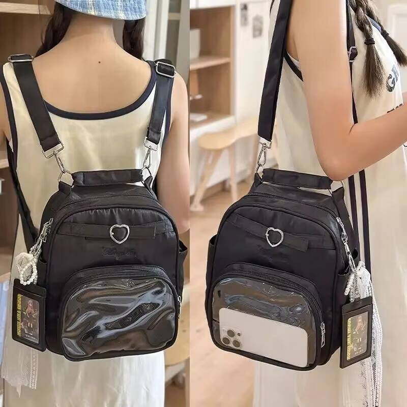 New Y2K Ita Carry Carrier Sweet Girls Transparent Bag Style Ladies' Spacious Casual Tote Bag DIY Display Handbag Rucksacks
