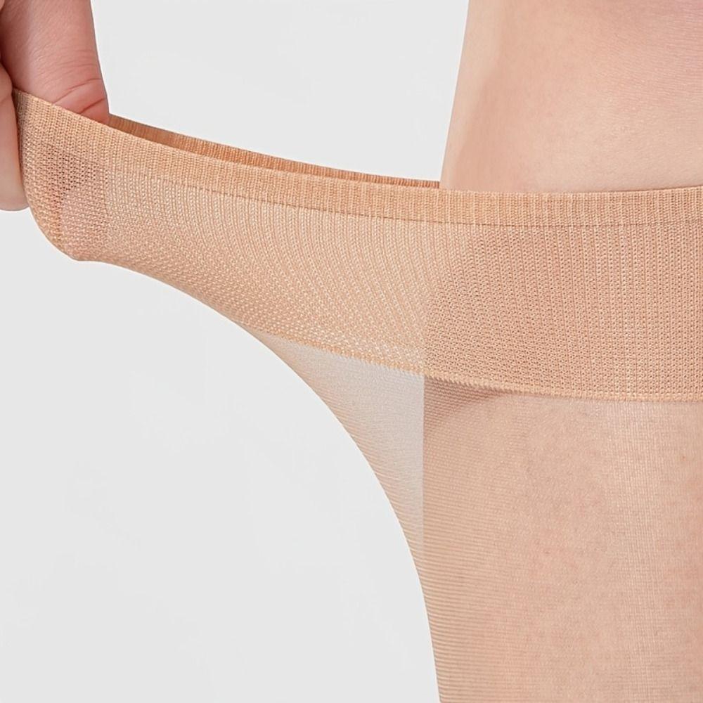 1 Pair Solid Color Women Long Socks Sweat-absorbing Elasticity Invisible Stockings Spring