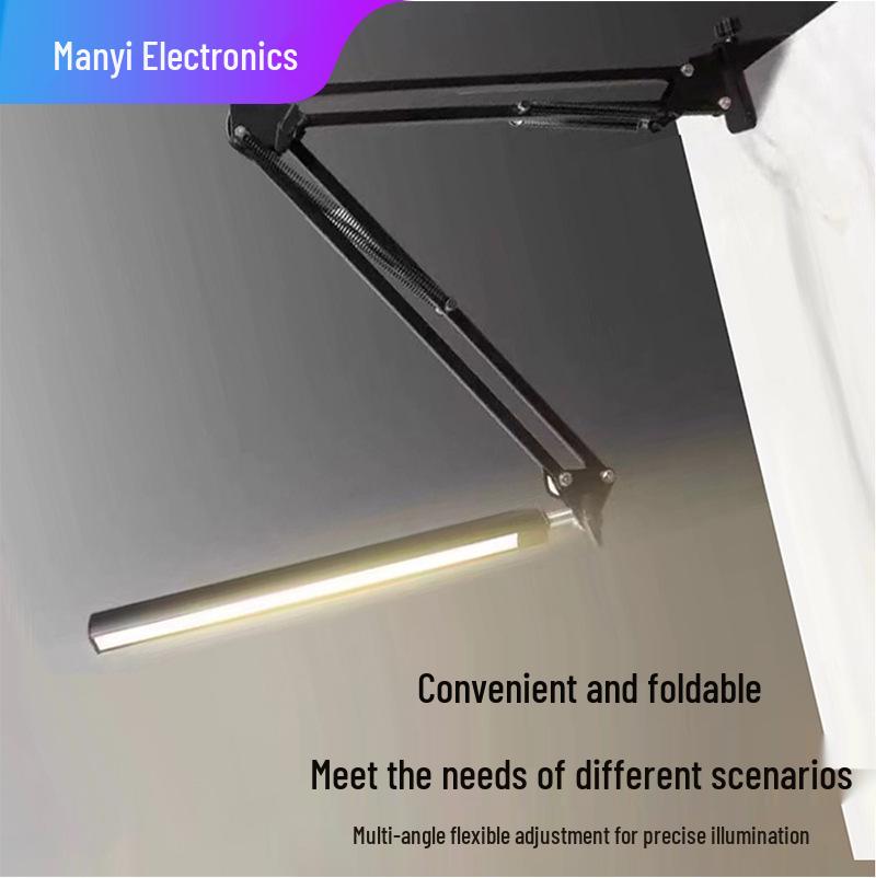 LED Foldable Long Arm Nail Lamp & Eye-Protection Desk Light for Reading & Bedside