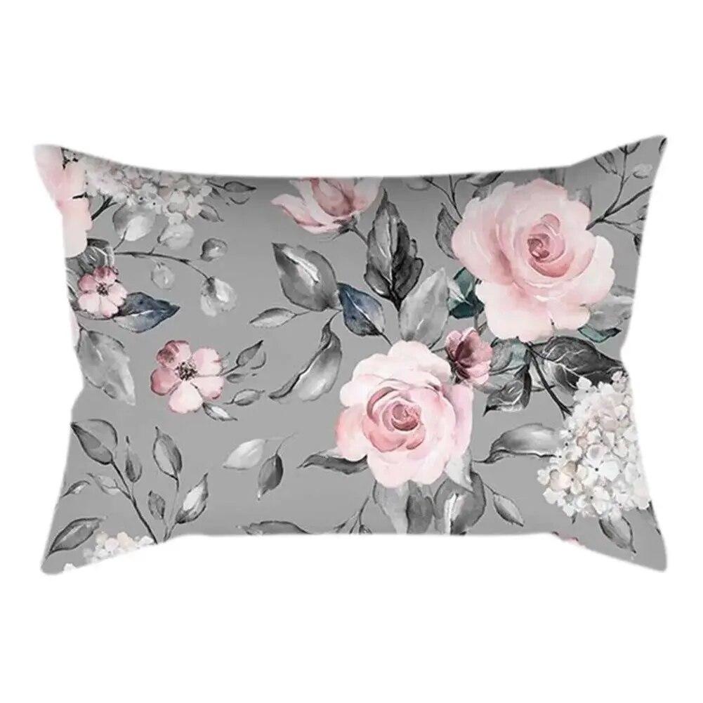 Rectangle Cushion Cover Plant Art Polyester Home Decor Elegant Pillow  For Living Room Sofa 30x50cm