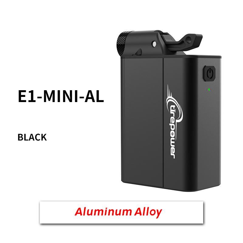 

Mini Electric Bike Pump 130PSI Portable Bicycle Tire Inflator Schrader Presta Cilik Valve for Road Mountain Bikes Fast Inflation E1-MINI-AL-BLACK