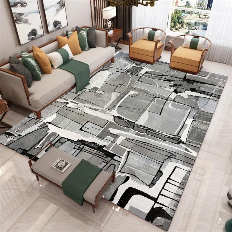 Teppich im nordischen Stil Schmutzabweisend Rutschfest Couchtisch Großflächig Wasserabsorbierend Wohnzimmerteppich Haushaltsteppich