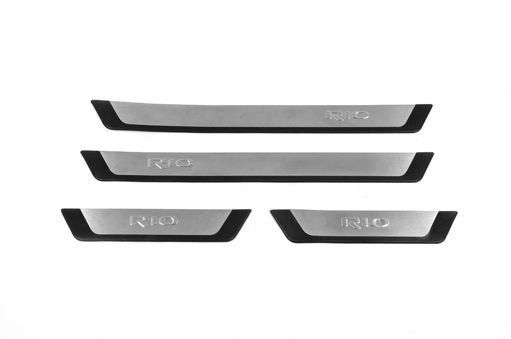 

Накладки на пороги Flexill (4 шт, нерж) RIO для Kia Rio 2012-2017 рр.