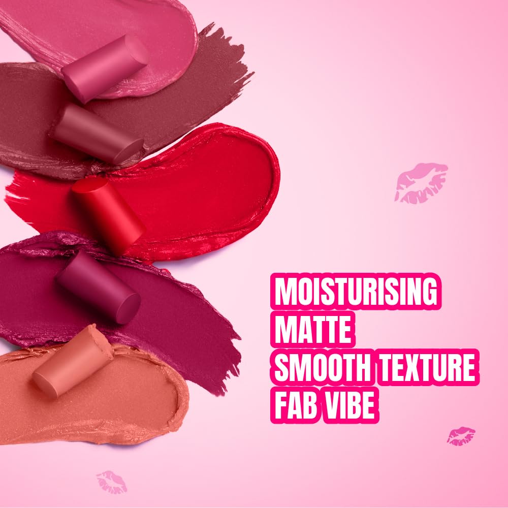 Elle 18 Color Pops Matte Lipstick, Code Red, Moisturising Bullet Matte, with Vitamin E, Highly Pigmented, Infused with Jojoba Oil and Shea Butter |