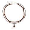 European and American jewelry, men's wood bead turquoise necklace set Necklace simple and versatile niche sweater chain