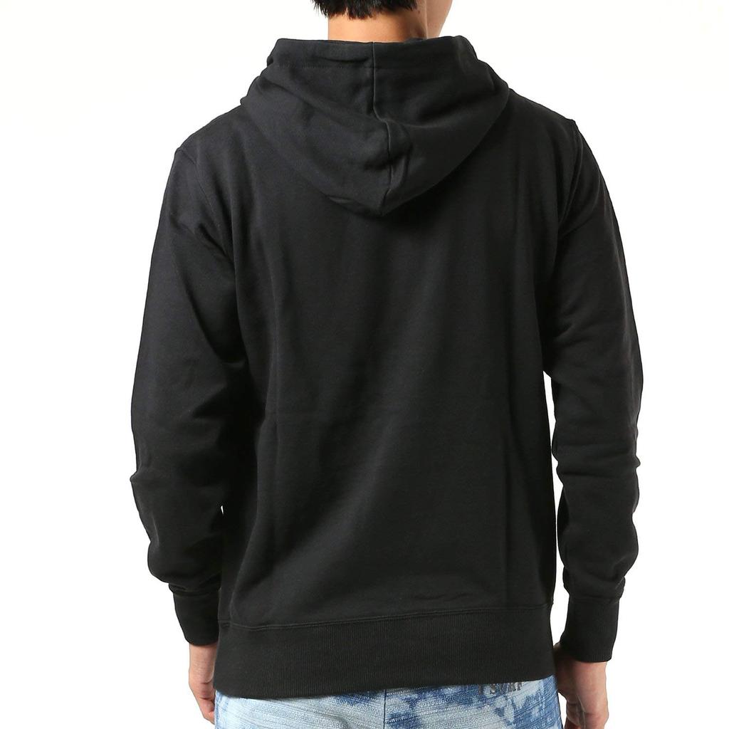 Champion Men's Basic One-Point Logo Pullover Hoodie Sweatshirt, Black, 100% Cotton, Long Sleeve Sweat Parka, Size M, C3-C118-090-M