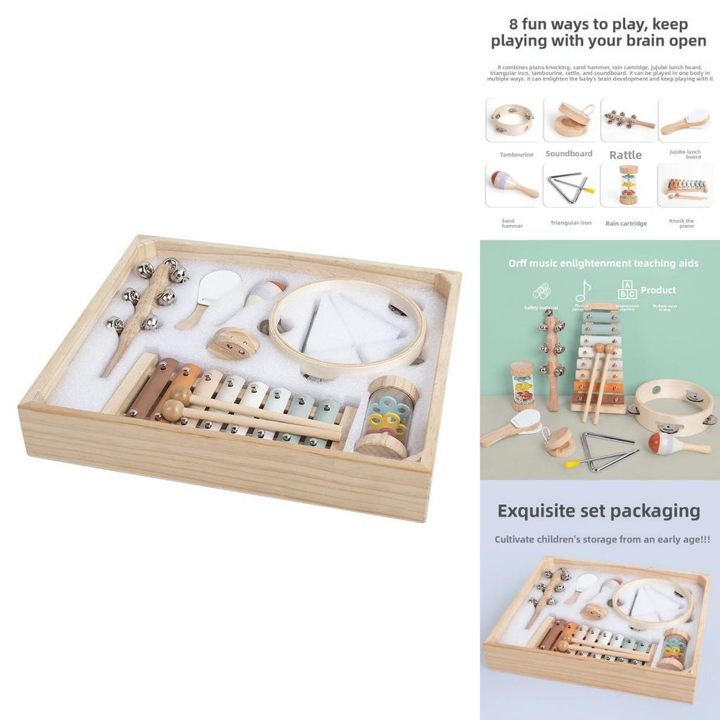 Percussion Instrument Baby Soundboard Shaking Bell With Wooden Handle For Music Education And Play