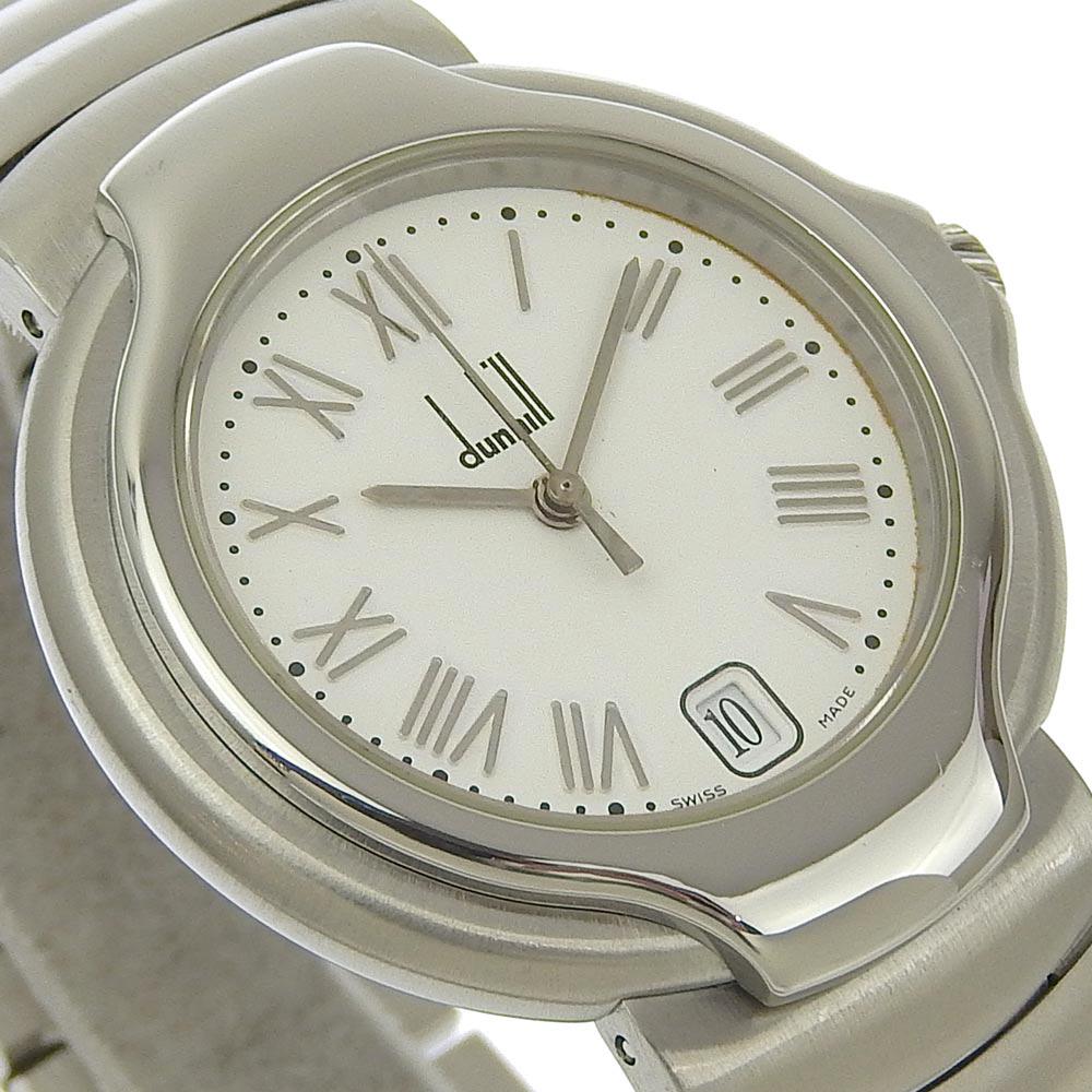 Dunhill Montres Millennium 8001 Cadran Blanc Argenté Acier Inoxydable Quartz Affichage Analogique homme Occasion
