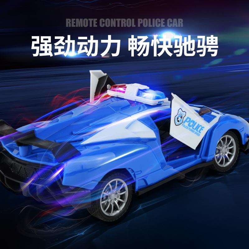 1:22 Rechargeable Five-Way Remote Control Car, Electric Light One-Click Door Opening Simulation Police Car Children'S Toys