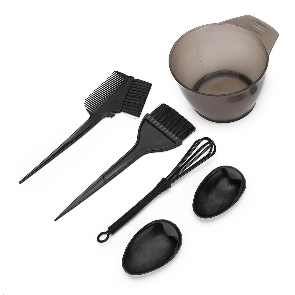 Hair Colo Brush Hair Tint Salon Mixing Bowl Anti‑Slip Hair Dyeing Styling Tool(Black )