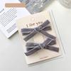 2PC Simple Style Vintage Velvet Bow Hairpin Solid Color Hair Side Clips for Girls Women Korean Hair Accessory