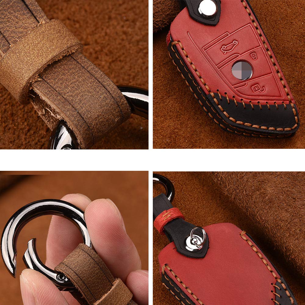 [BOYOUS] Genuine leather smart key case for BMW Mazda smart